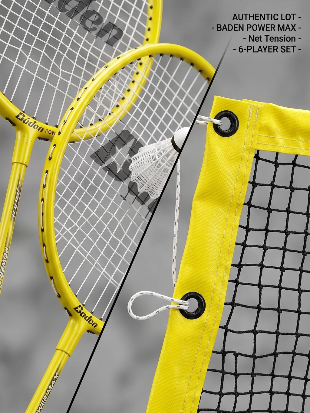 Baden Power Max 6-Player Portable Tournament Badminton Set – All-Weather Net, Poles, Boundary & Bag