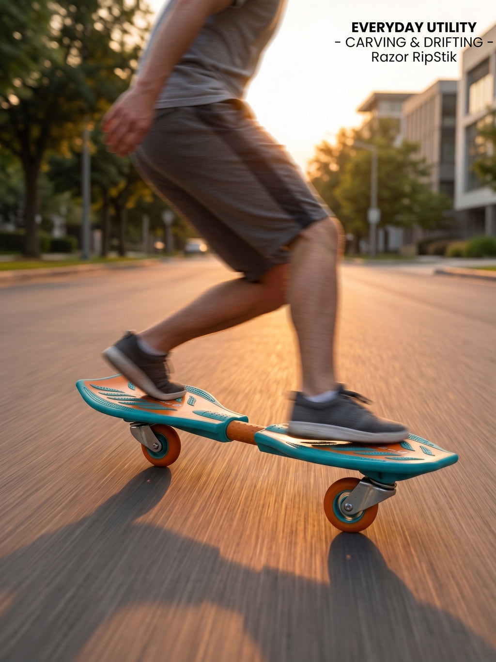 Razor RipStik Classic 2-Wheel Caster Board (Teal & Orange) – 360° Carving Waveboard