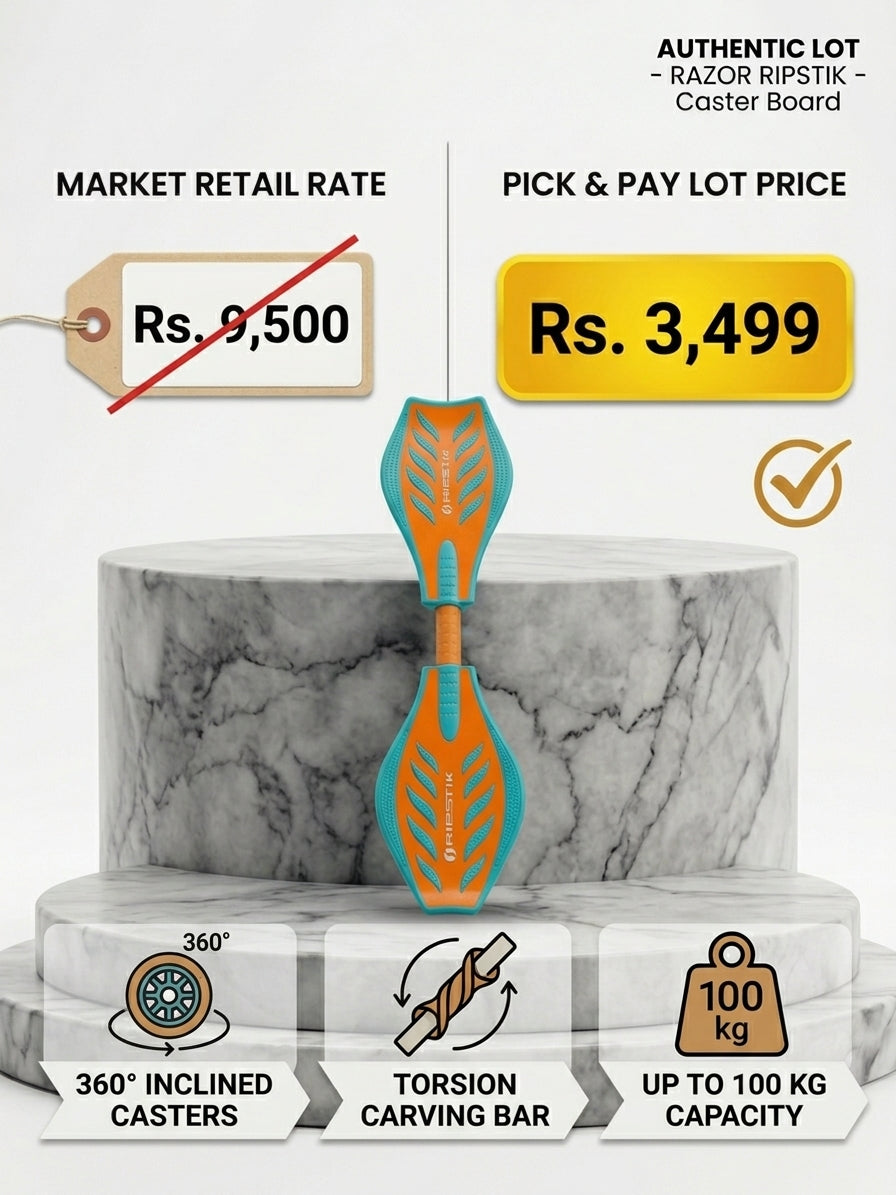 Razor RipStik Classic 2-Wheel Caster Board (Teal & Orange) – 360° Carving Waveboard