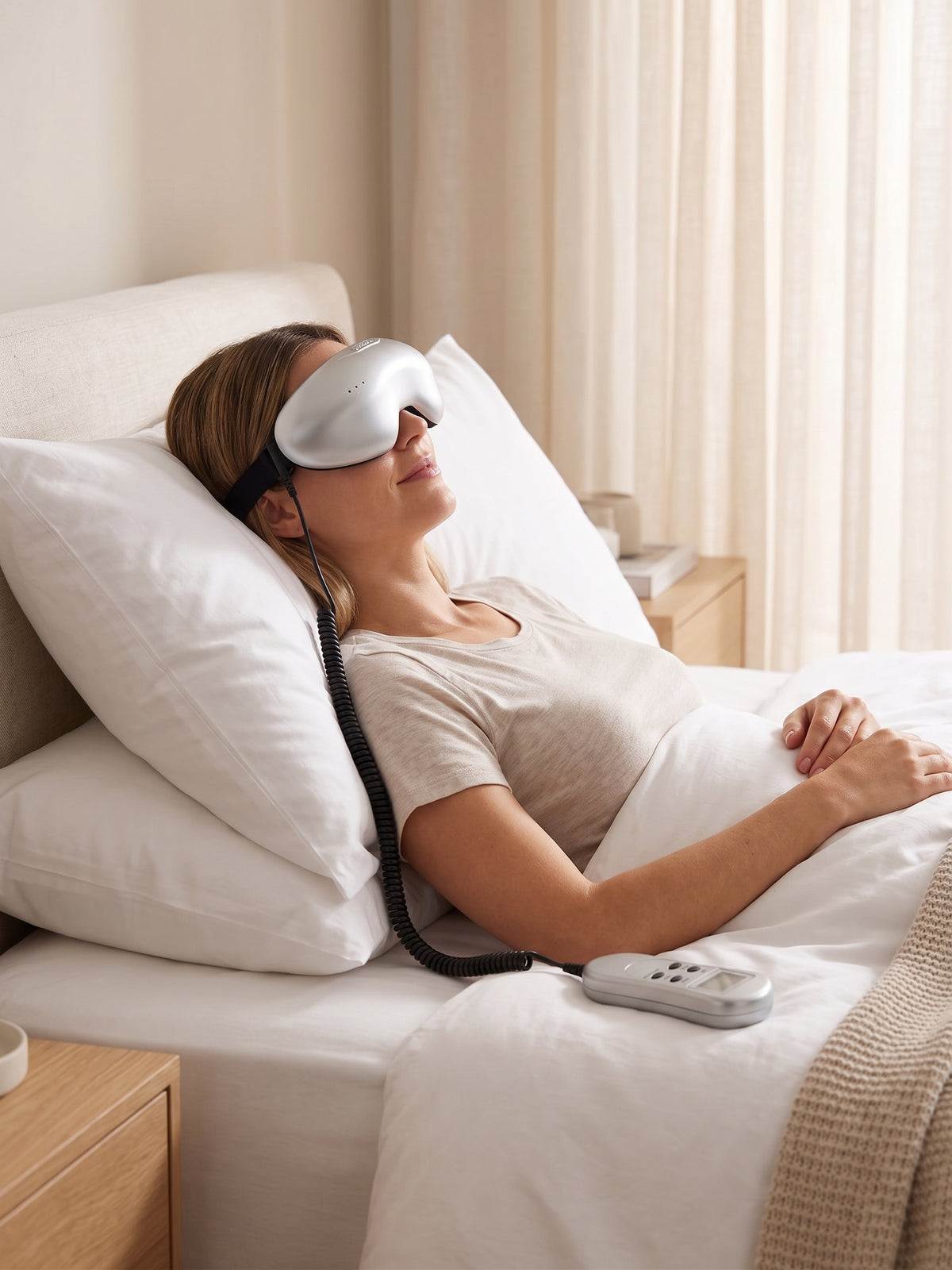 BREEZE® Electric Eye & Brain Relaxer – Multi-Frequency Acupressure Eye Massager with Vibration Therapy for Screen Fatigue, Headaches & Deep Sleep