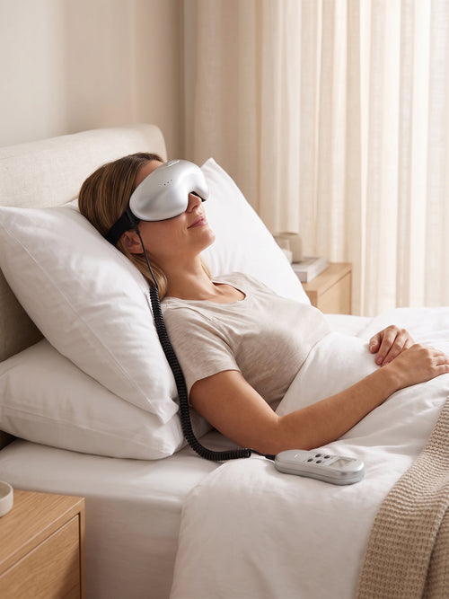 BREEZE® Electric Eye & Brain Relaxer – Multi-Frequency Acupressure Eye Massager with Vibration Therapy for Screen Fatigue, Headaches & Deep Sleep