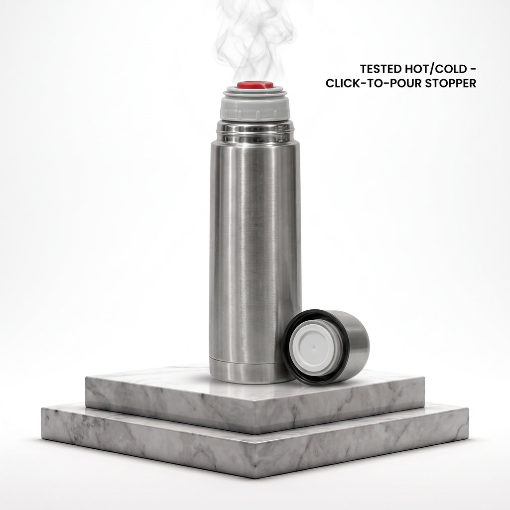 Double-Wall Stainless Steel Vacuum Thermos Flask (1000ml / 1 Liter) – Hot & Cold Bullet Bottle