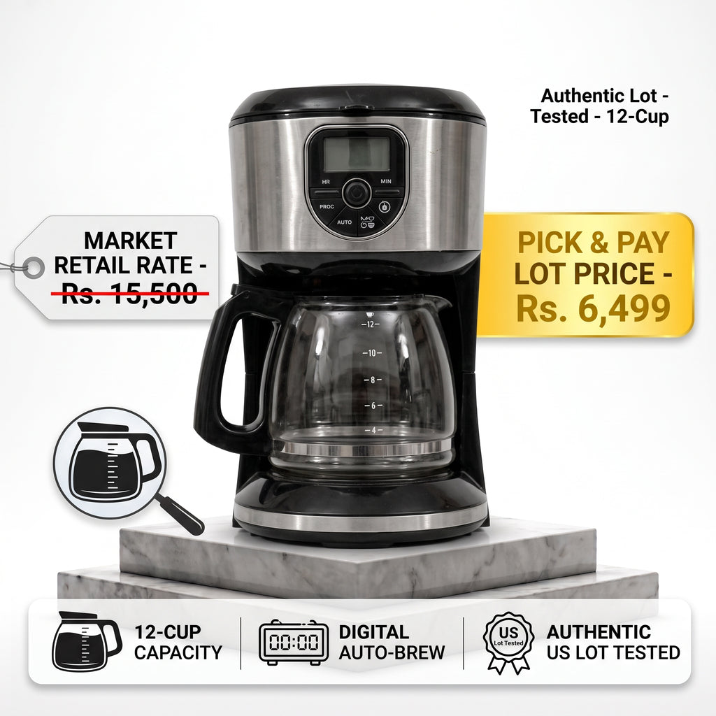 Black+Decker 12-Cup Programmable Digital Coffee Maker (US Lot Stock) – Auto-Brew Drip Machine