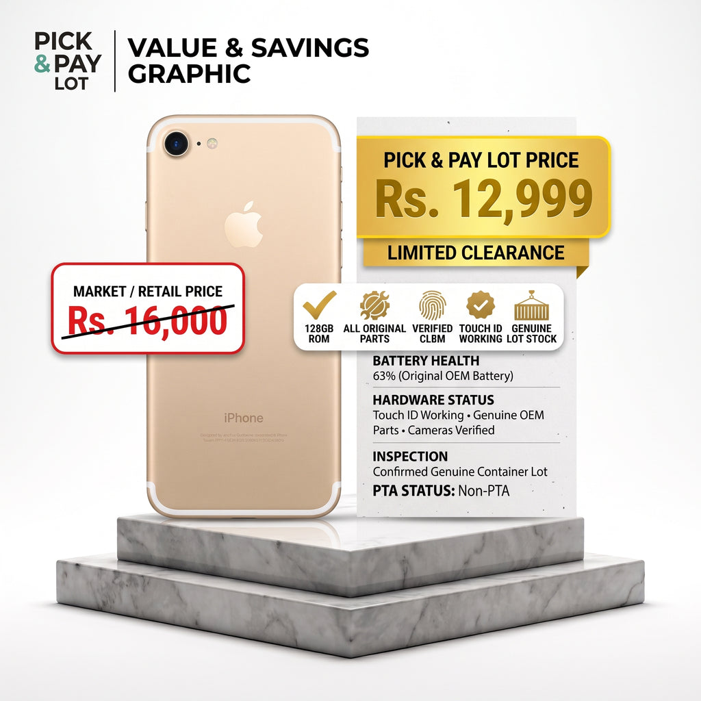 Apple iPhone 7 (128GB, Gold) – Non-PTA | Clean Condition | Original Parts