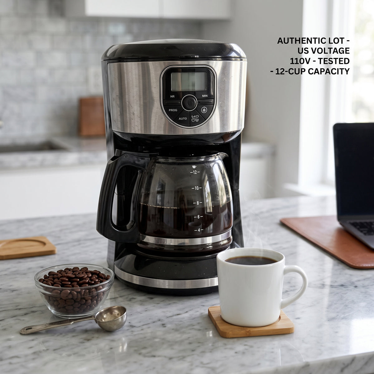 Black+Decker 12-Cup Programmable Digital Coffee Maker (US Lot Stock) – Auto-Brew Drip Machine