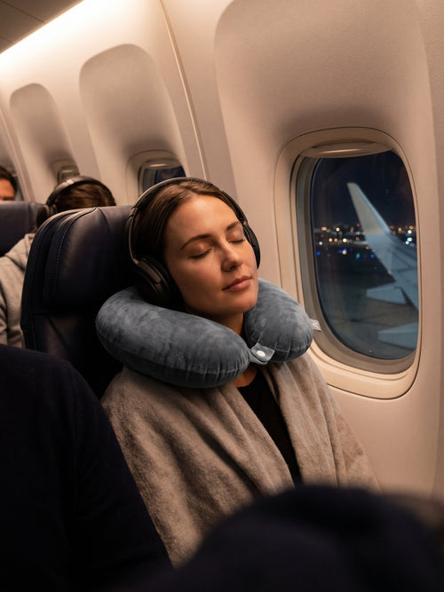 Ergonomic 360° Travel Neck Pillow – Ultra-Soft Micro-Plush Cervical Support Cushion for Flights, Road Trips & Office Naps